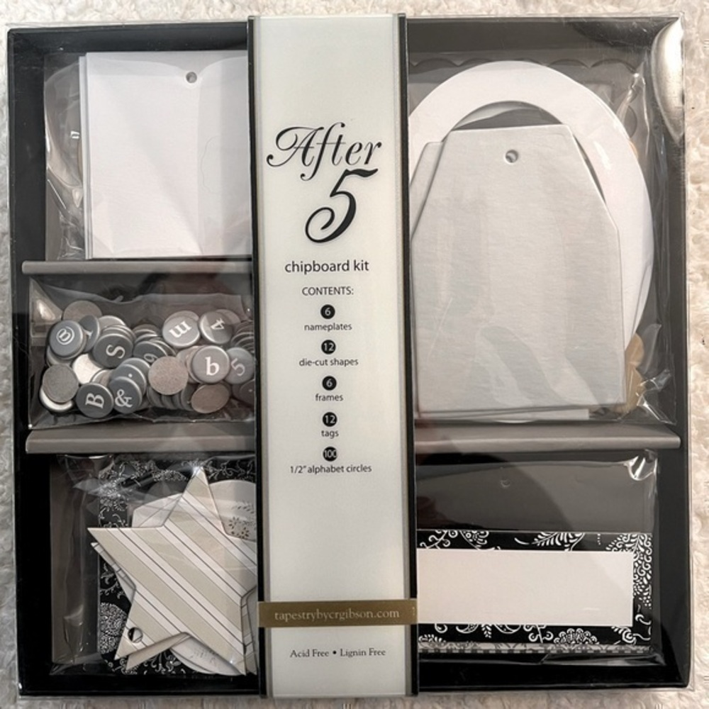C.R. Gibson Tapestry "After 5" Scrapbooking Chipboard Kit